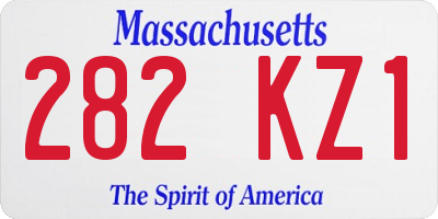 MA license plate 282KZ1