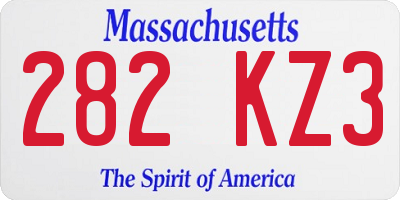 MA license plate 282KZ3