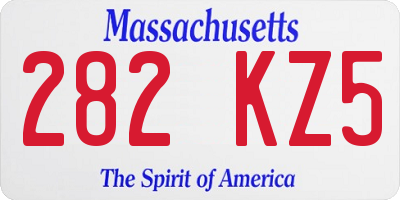 MA license plate 282KZ5