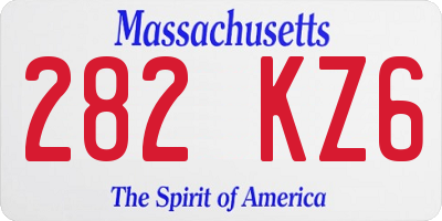 MA license plate 282KZ6