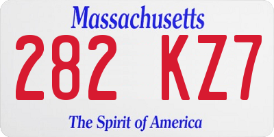 MA license plate 282KZ7