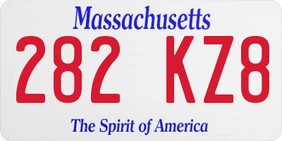 MA license plate 282KZ8