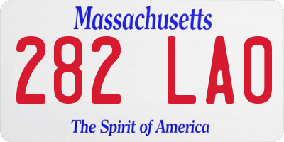 MA license plate 282LA0