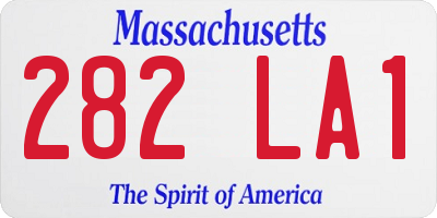 MA license plate 282LA1
