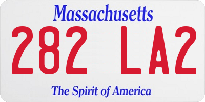 MA license plate 282LA2