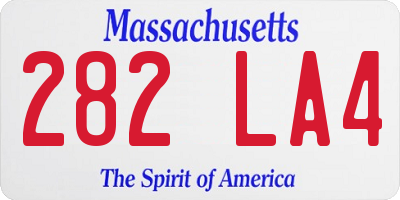 MA license plate 282LA4