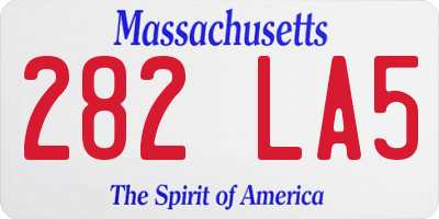 MA license plate 282LA5