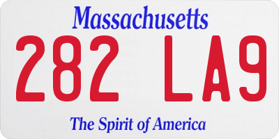 MA license plate 282LA9