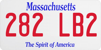 MA license plate 282LB2