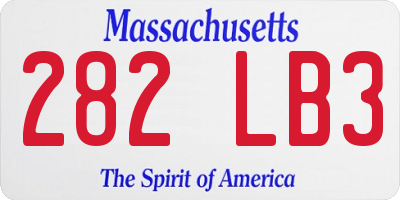 MA license plate 282LB3