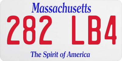 MA license plate 282LB4