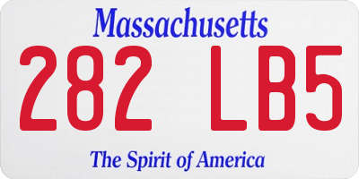 MA license plate 282LB5