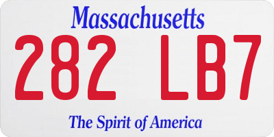 MA license plate 282LB7
