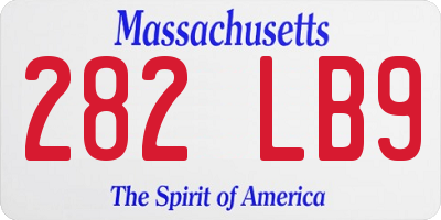 MA license plate 282LB9