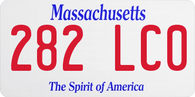 MA license plate 282LC0