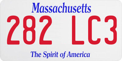 MA license plate 282LC3