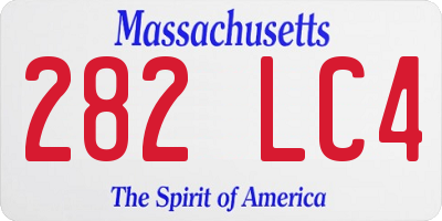MA license plate 282LC4