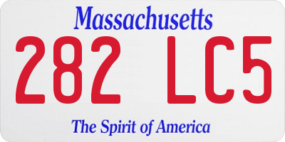 MA license plate 282LC5