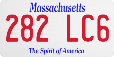 MA license plate 282LC6