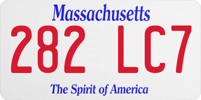 MA license plate 282LC7