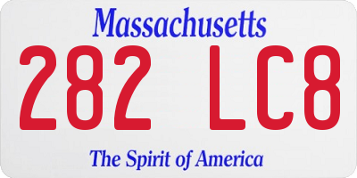 MA license plate 282LC8