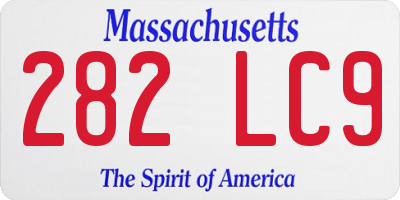 MA license plate 282LC9