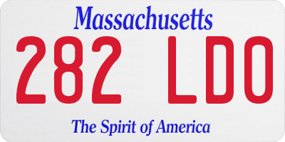 MA license plate 282LD0