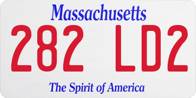 MA license plate 282LD2