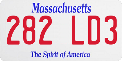 MA license plate 282LD3