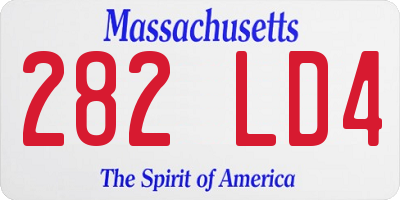 MA license plate 282LD4