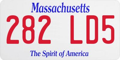 MA license plate 282LD5