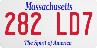 MA license plate 282LD7