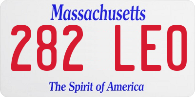 MA license plate 282LE0