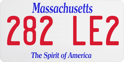 MA license plate 282LE2