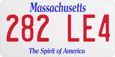 MA license plate 282LE4