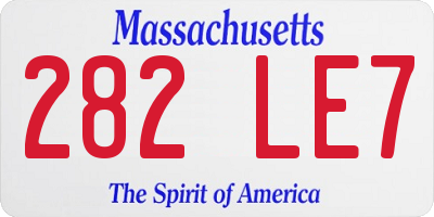 MA license plate 282LE7