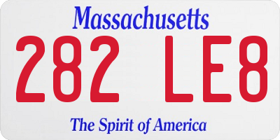 MA license plate 282LE8