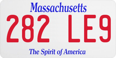MA license plate 282LE9