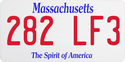 MA license plate 282LF3