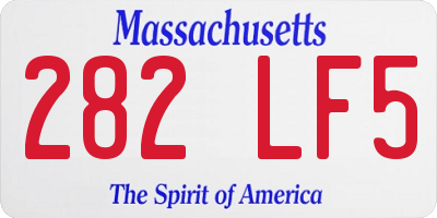 MA license plate 282LF5