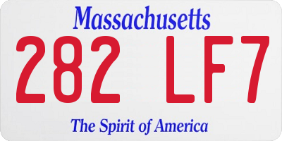 MA license plate 282LF7