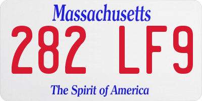 MA license plate 282LF9