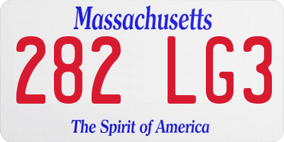 MA license plate 282LG3