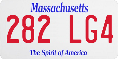 MA license plate 282LG4