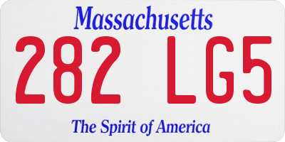 MA license plate 282LG5