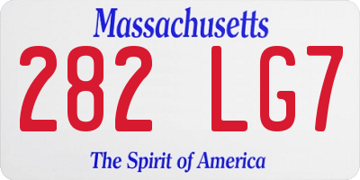 MA license plate 282LG7
