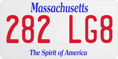 MA license plate 282LG8