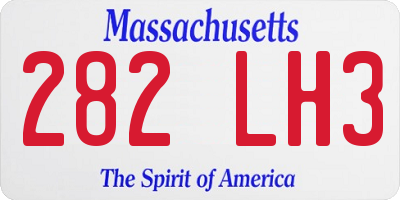 MA license plate 282LH3