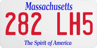 MA license plate 282LH5
