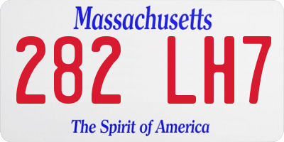 MA license plate 282LH7